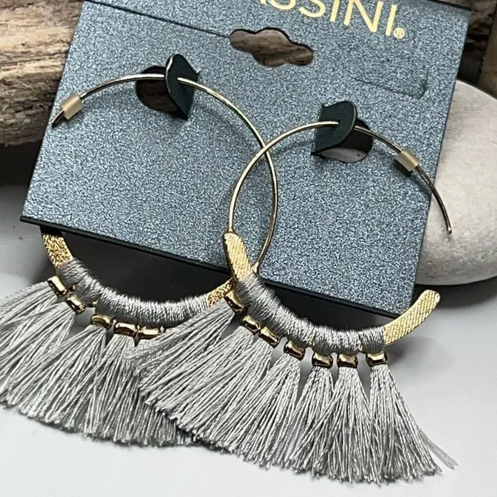 Massinni Gold Hoop w/ Silver Tassel Earrings $16 or bundle 3 for $25